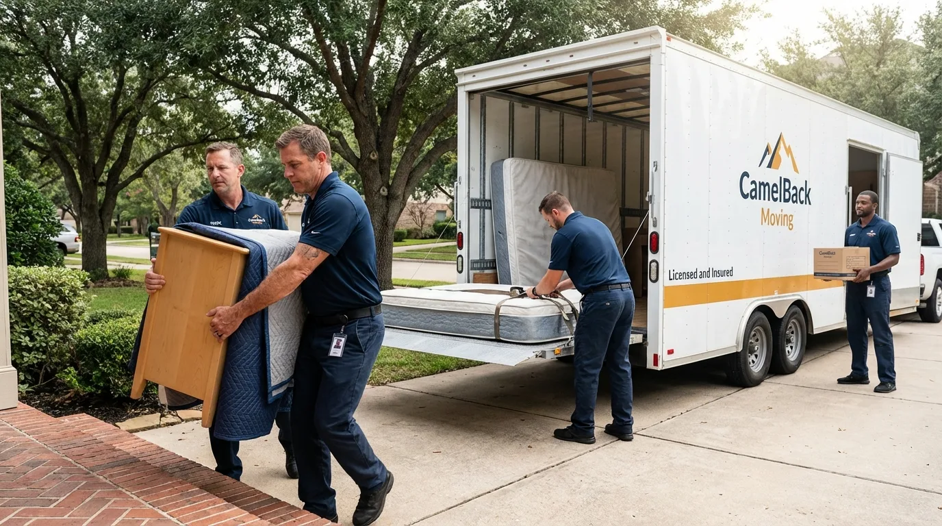 Crew loading residential truck for cross-state move from Smyrna, TN