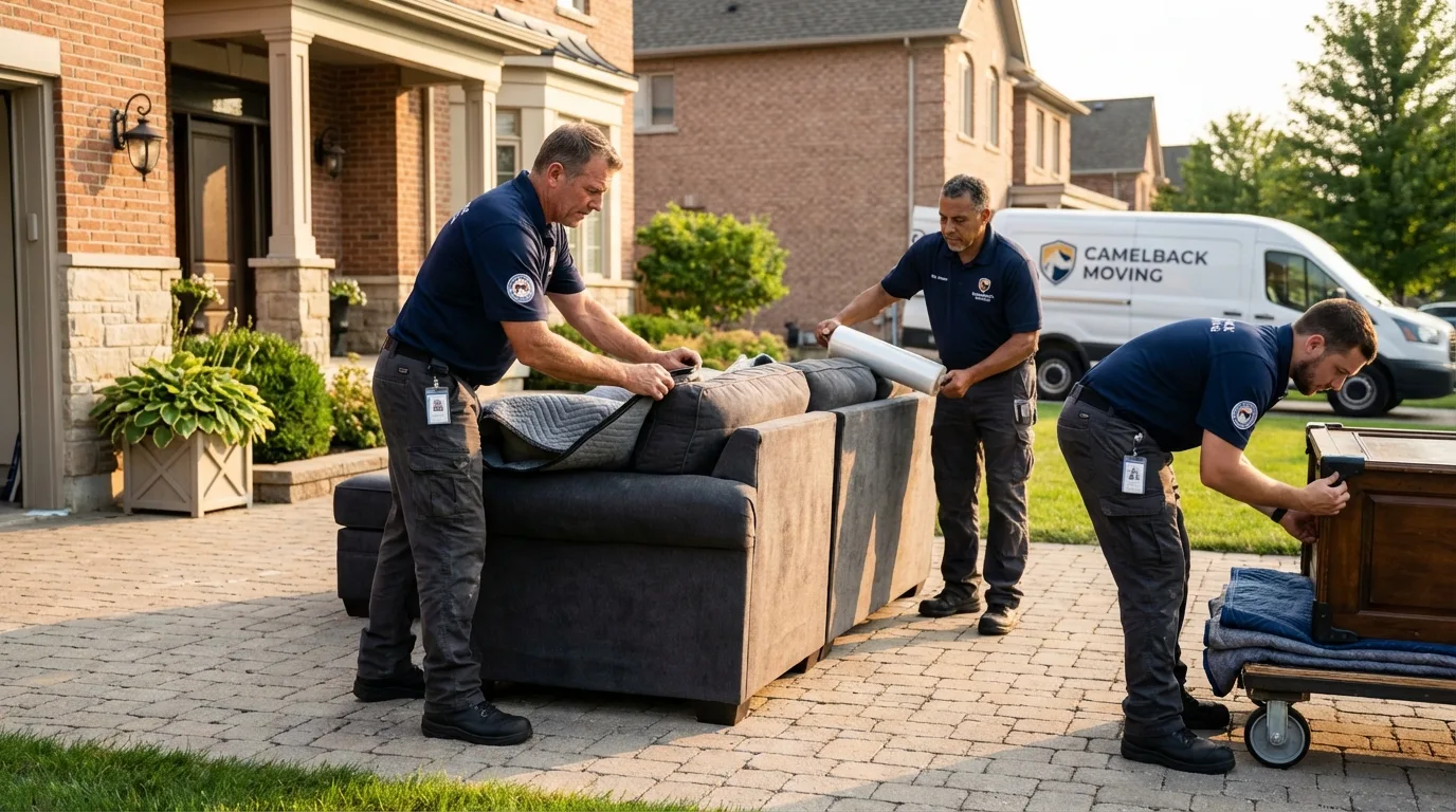 Large estate moving crew wrapping furniture in Smyrna, TN