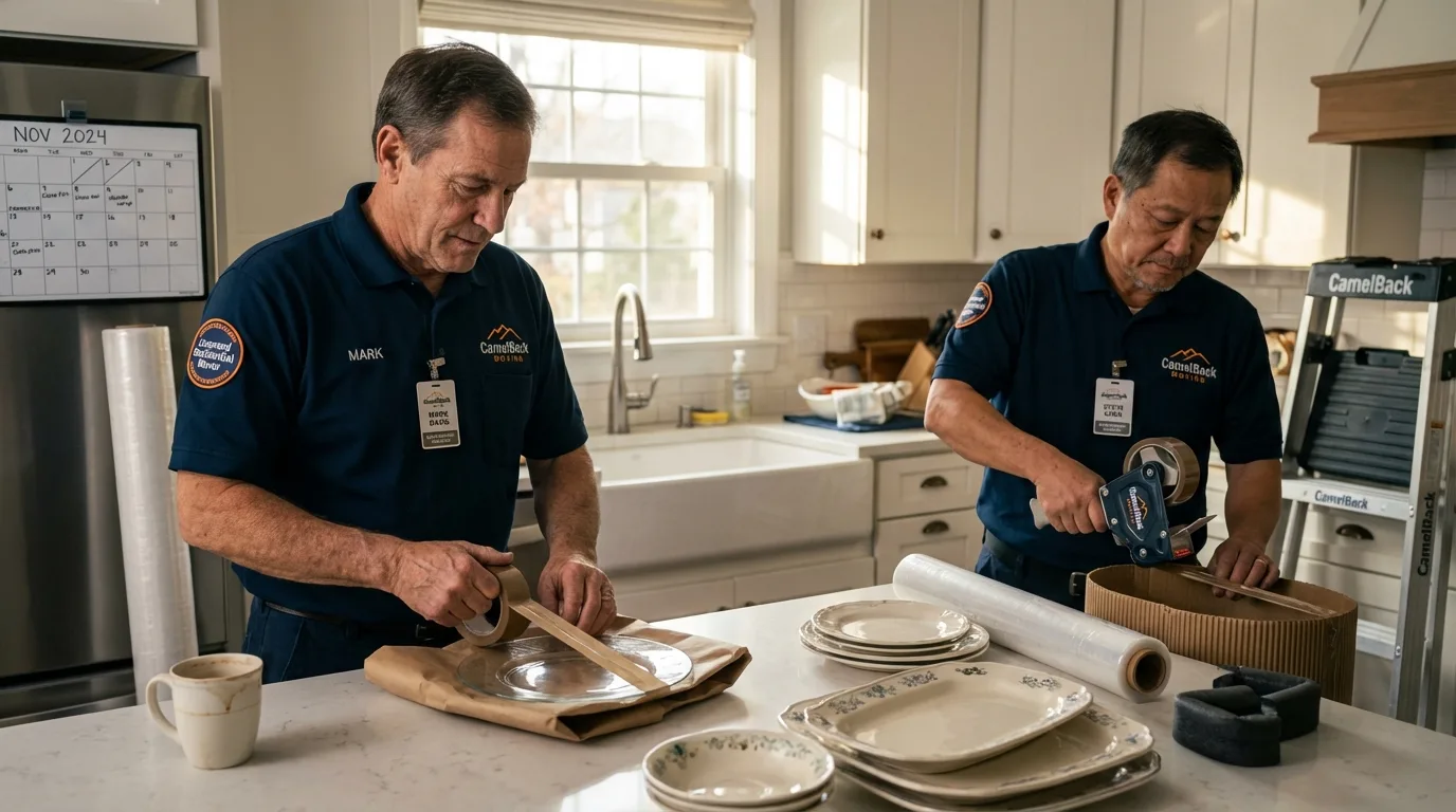 Professional crew packing kitchen dishware in Smyrna, TN